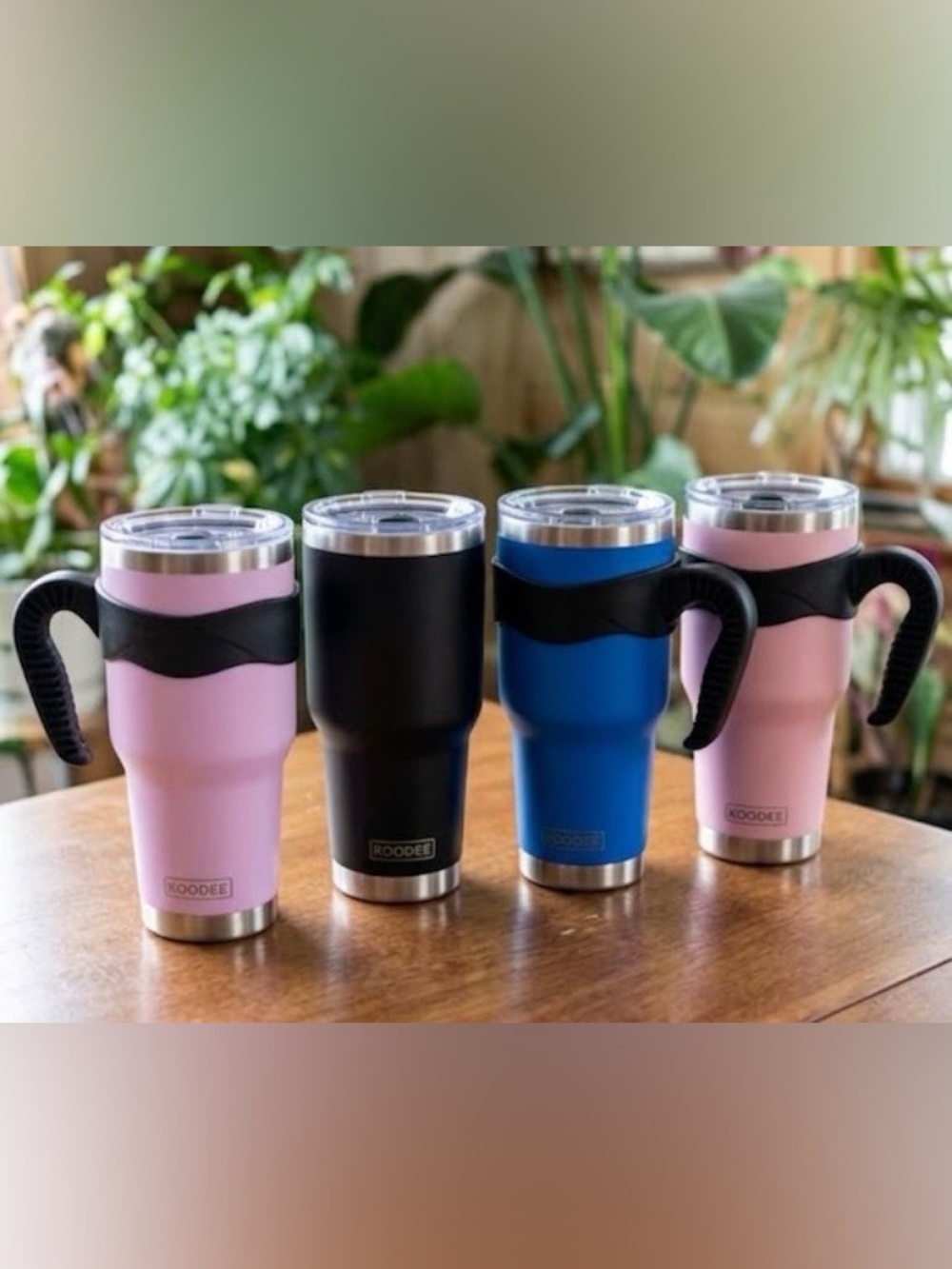 Koodee 30oz Insulated Tumbler Bundle 4 Pack Stainless Steel Cups With Handles